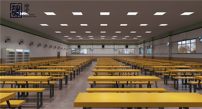 中學生食堂裝飾設計效果圖 中學生食堂裝飾設計效果圖