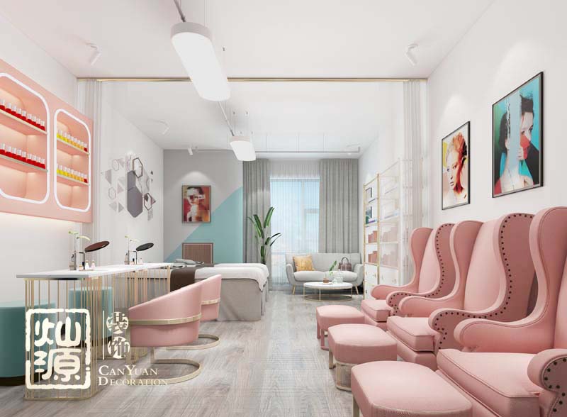 “揣摩顧客心理，小平米爆款專屬設(shè)計(jì)”——航洋城南寧美甲店設(shè)計(jì)裝修案例-燦源裝飾