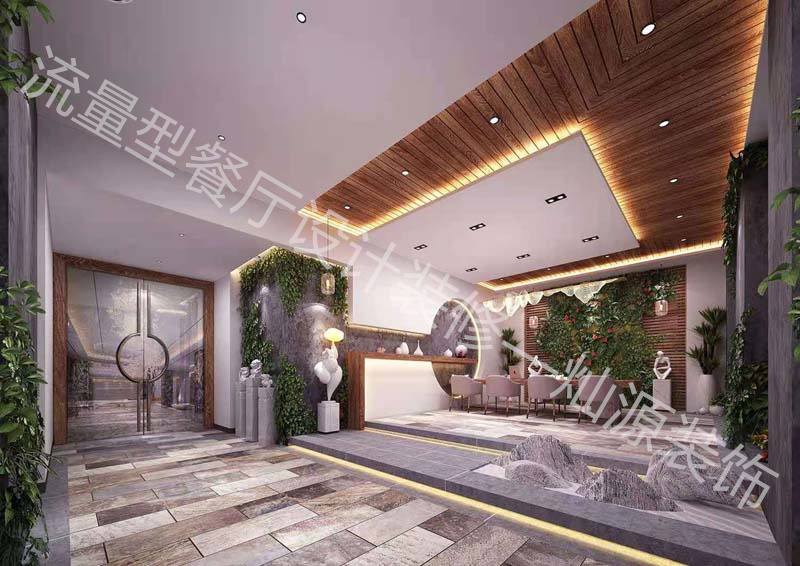 水泥工業(yè)風餐廳設(shè)計裝修效果圖&mdash;燦源裝飾