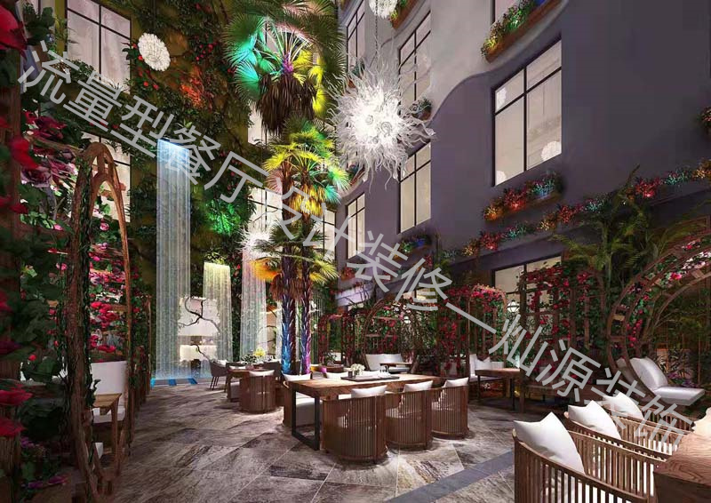 水泥工業(yè)風餐廳設(shè)計裝修效果圖&mdash;燦源裝飾