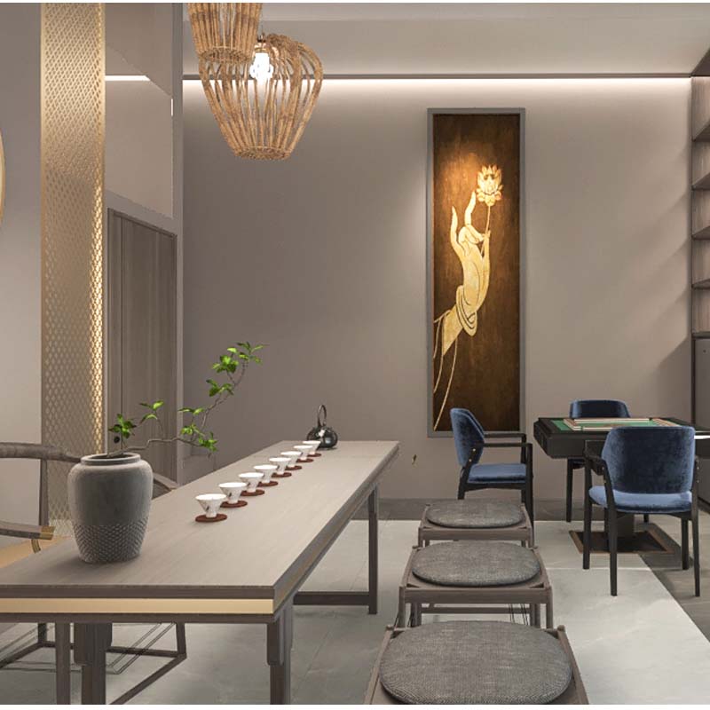 “多功能娛樂化，雅致又不失趣味性”—Loft格局南寧中式茶館設(shè)計(jì)裝修案例